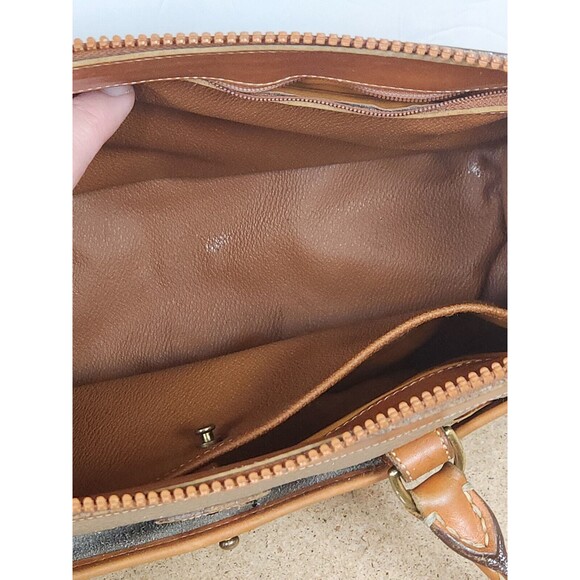Dooney & Bourke Vintage Pebble Leather Bag Cream Brown Purse Handbag USA - Picture 12 of 16